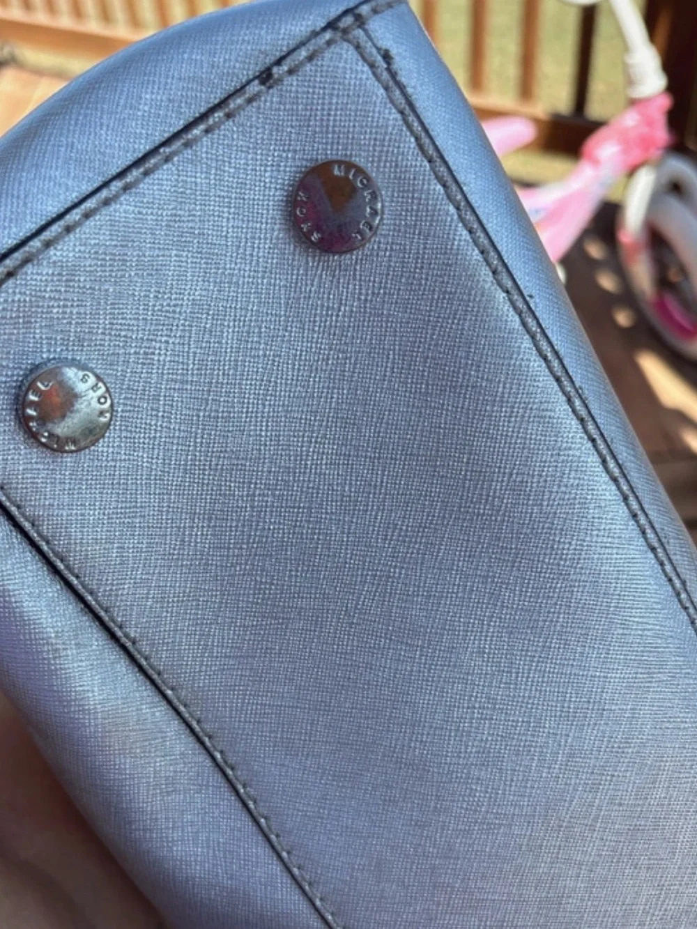 Michael Kors Silver Metallic Saffiano Tote